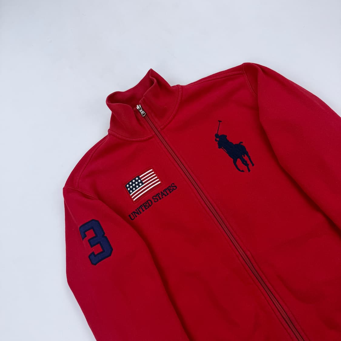 폴로 랄프로렌 빅포니 성조기 레드 집업 져지 상품이미지2