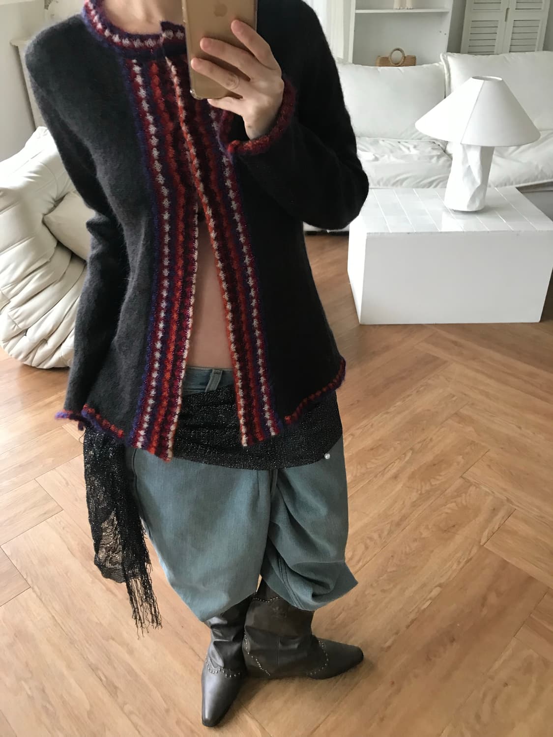 vintage mohair pattern cardigan 상품이미지4