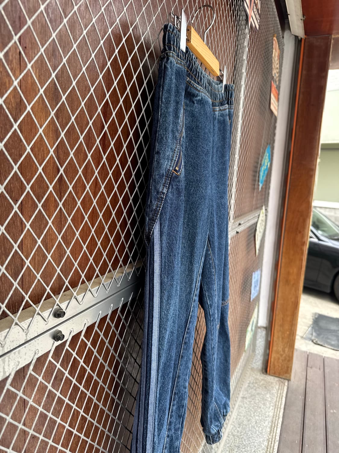 아디다스 비욘세 아이비파크 콜라보 절개 삼색 라인 데님 조거팬츠 S 상품이미지9