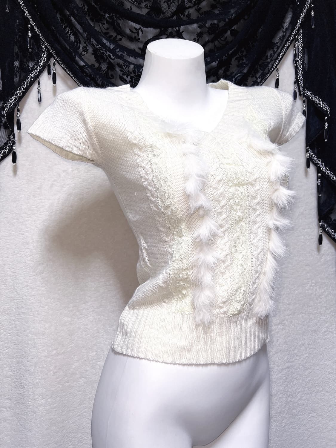 윈터페어리 래빗퍼 반팔니트 로걀탑 로맨틱갸루 시로 달천 핀터 헤이세이 상품이미지5