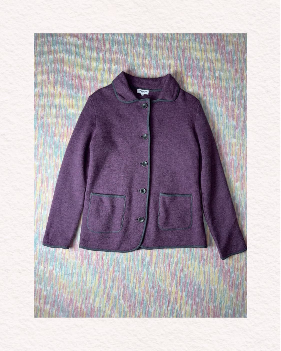 보라 카라 울 가디건 상품이미지1