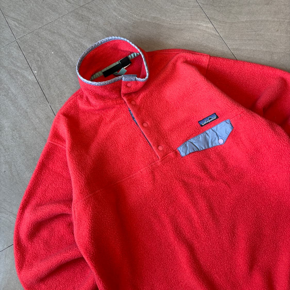 90s 90년대 자메이카 생산 파타고니아 신칠라 핑크 스냅티  상품이미지2