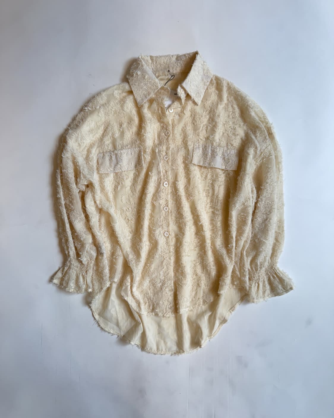 Ivory Fringe Shaggy Shirt 상품이미지1