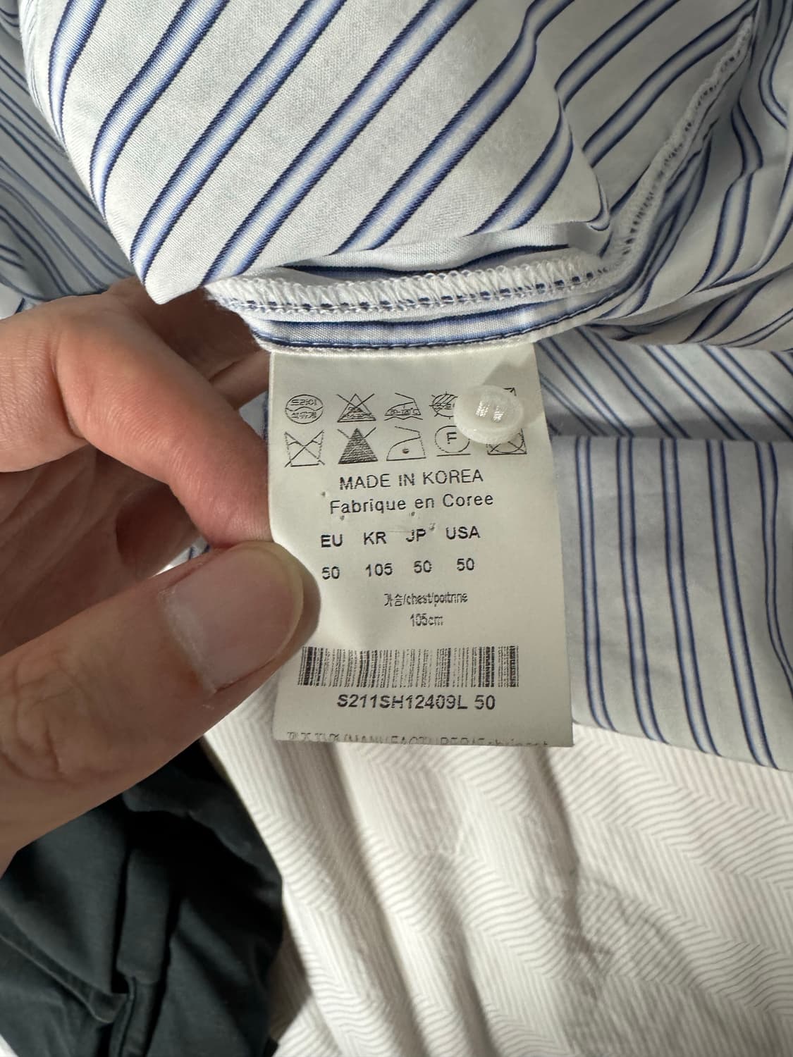 (50 사이즈) 솔리드옴므 21SS 블루 스트라이프 풀오버 셔츠 상품이미지5