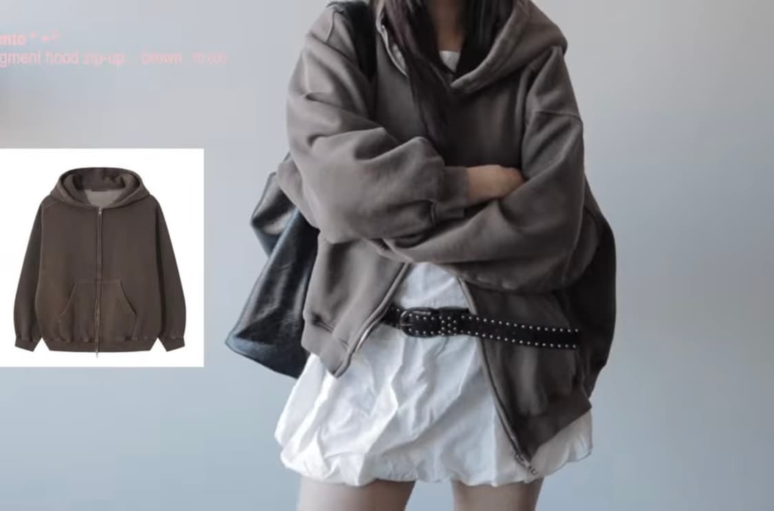 Blemto 피그먼트 후드집업 (brown) 상품이미지8
