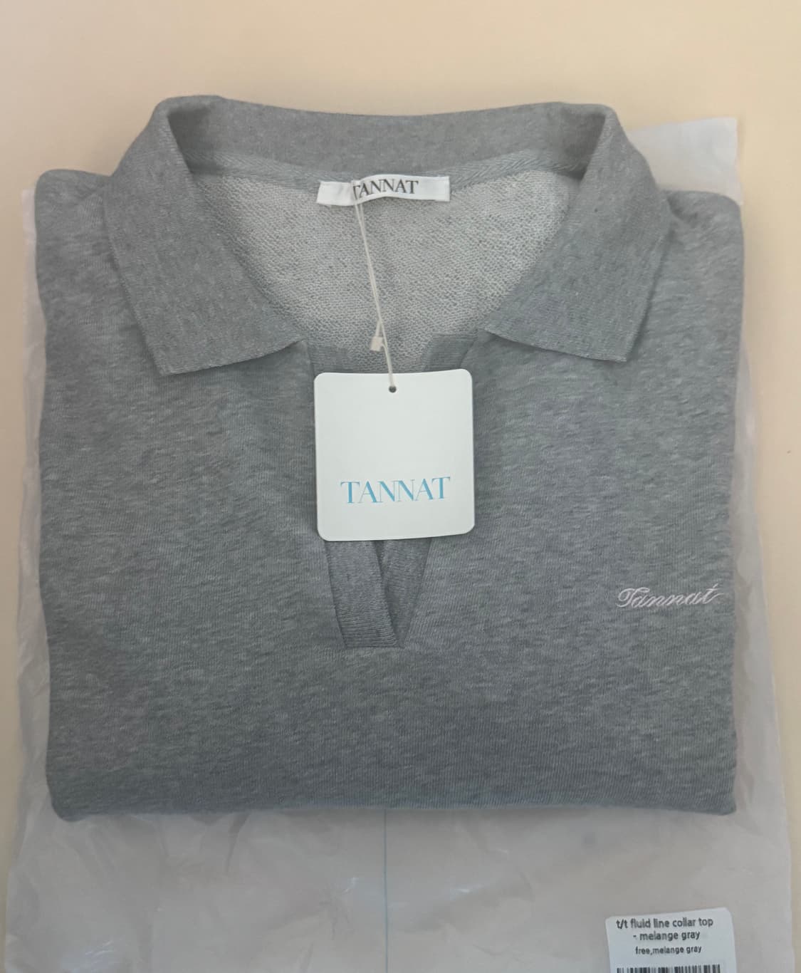 (도쿄팝업 한정) 타낫 Fluid line collar top 멜란지 상품이미지1