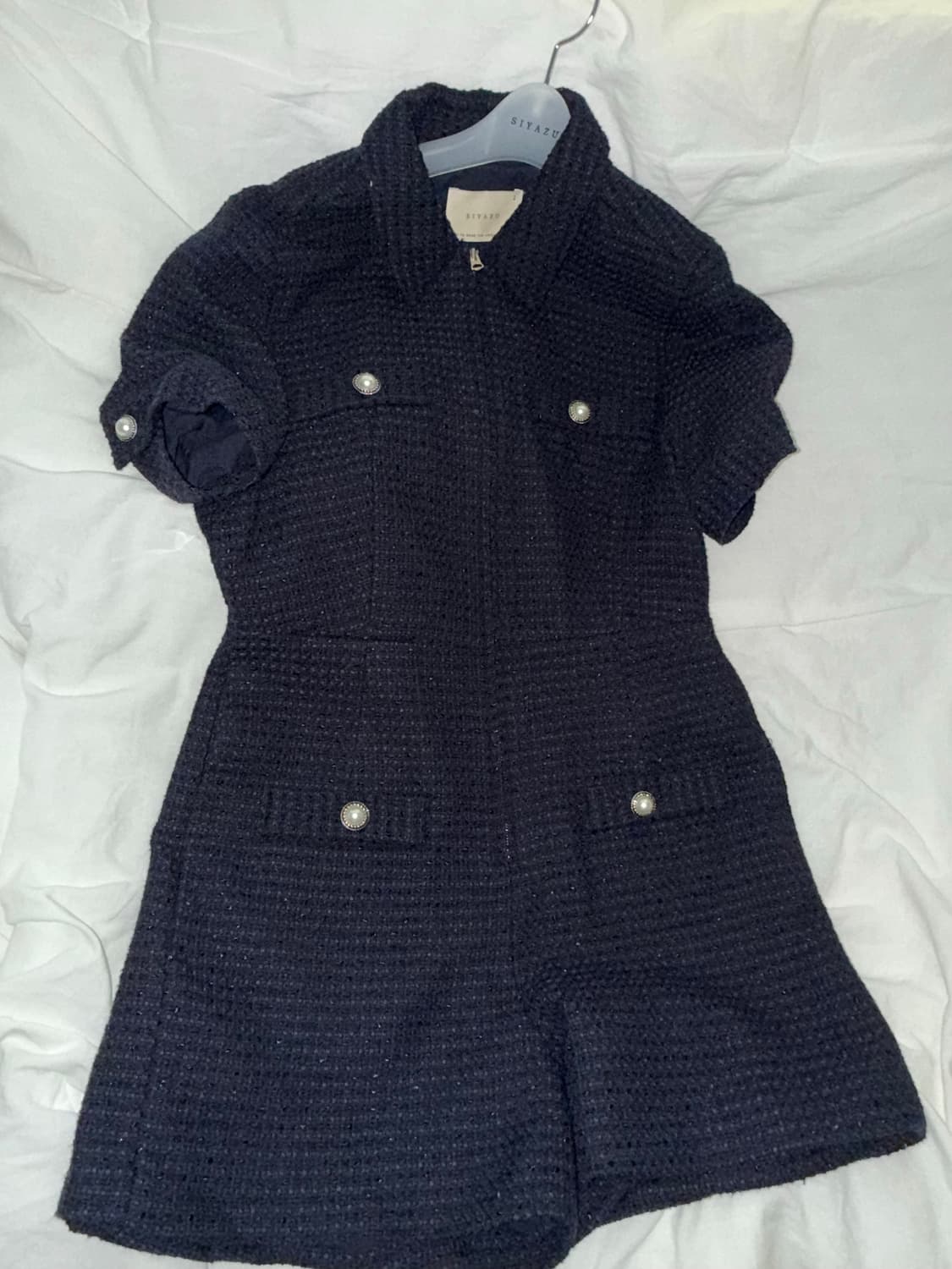 시야쥬 트위드 점프수트 네이비 상품이미지2