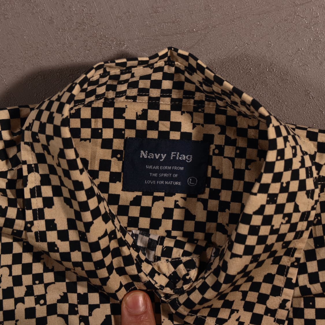일본빈티지 체커보드 Y2K 프린팅 셔츠 상품이미지4