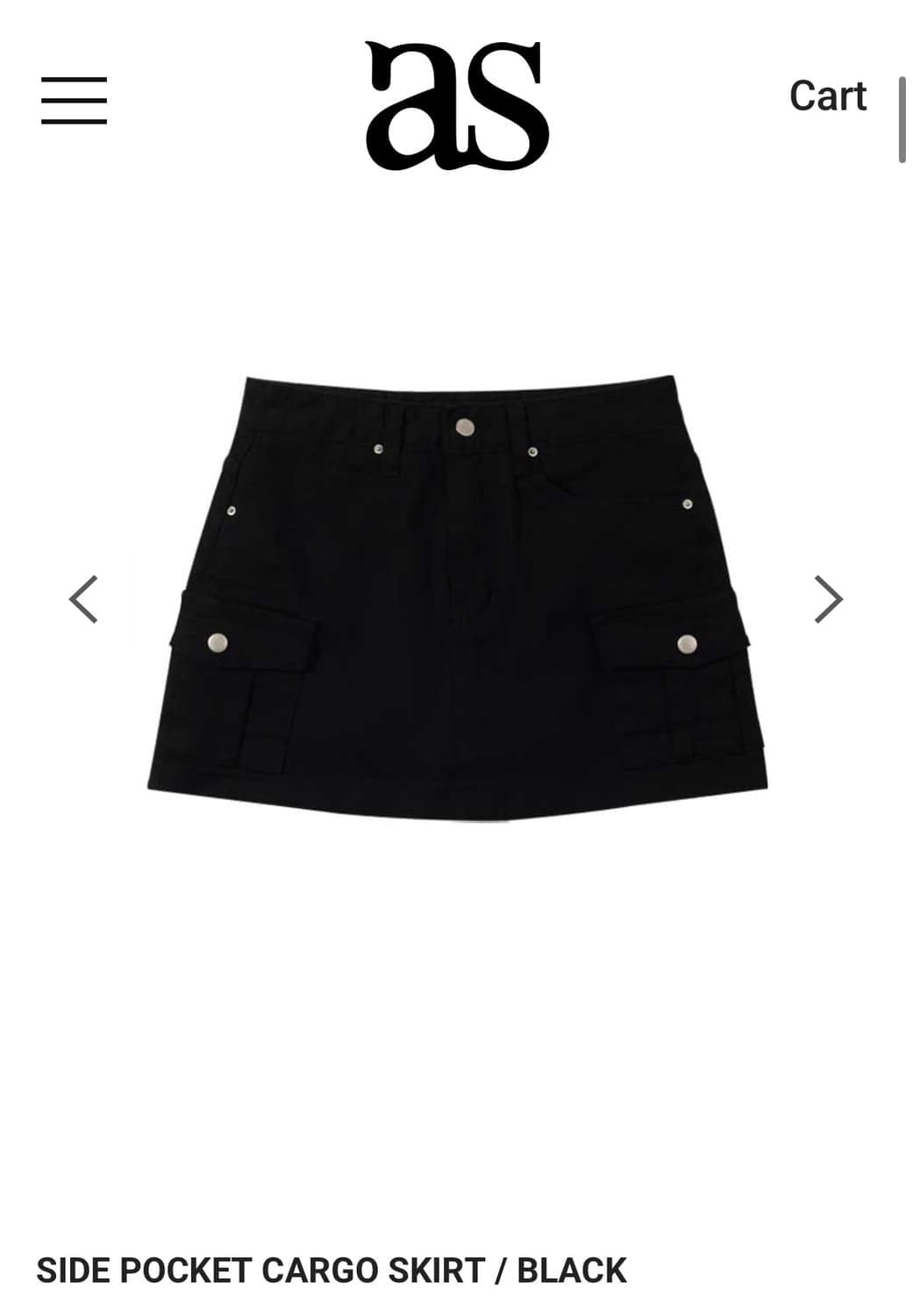 [M] 애즈온 사이드 포켓 카고 스커트 블랙 상품이미지1