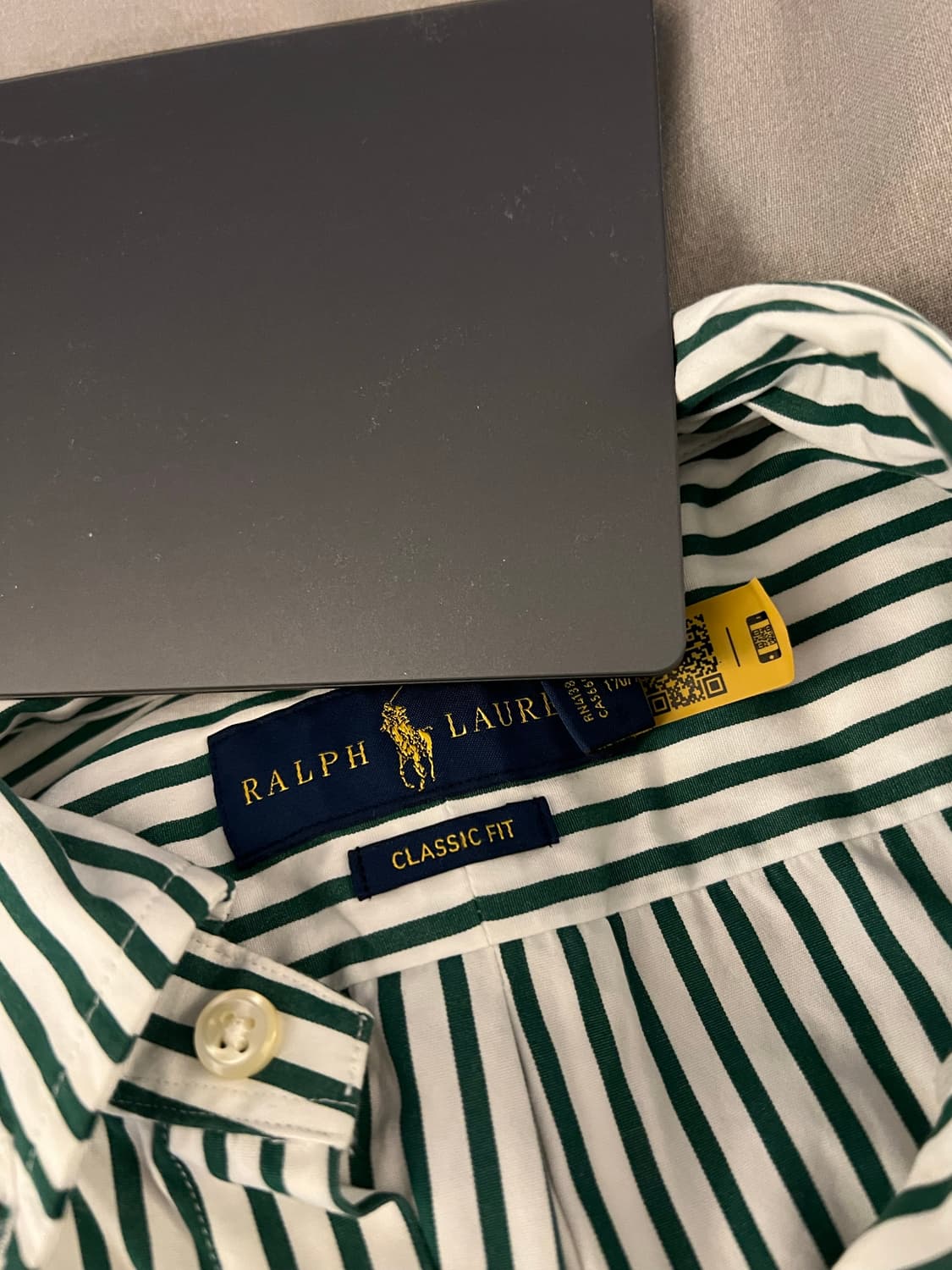 폴로 랄프로렌 그린 줄무늬 셔츠 s 클래식핏 상품이미지3