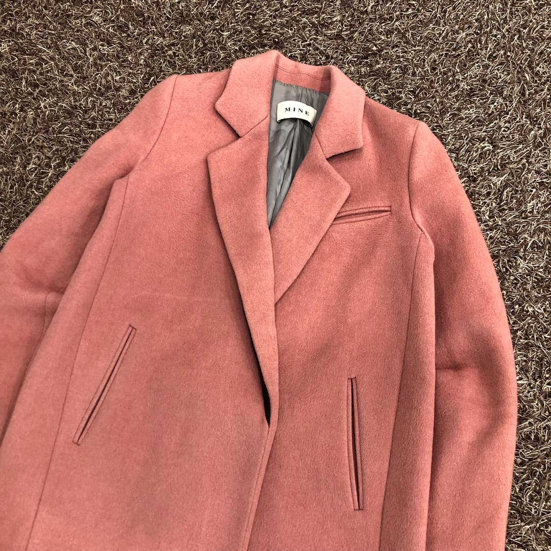 MINE 마인 한섬 울 캐시미어 핑크 코트 상품이미지2
