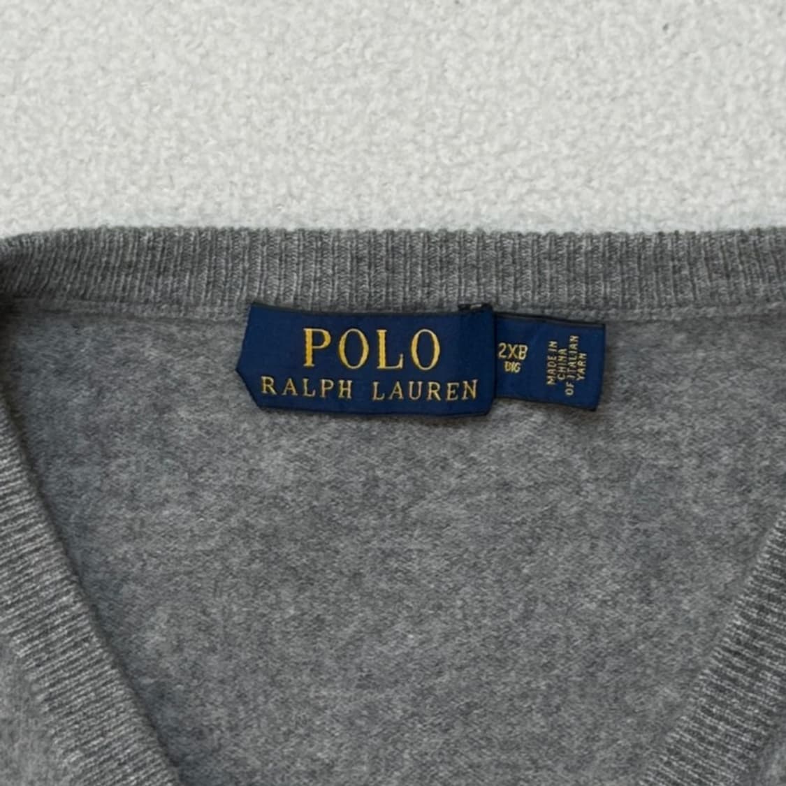 POLO RALPH LAUREN 브이넥 100% 메리노울 니트 2XB 상품이미지4