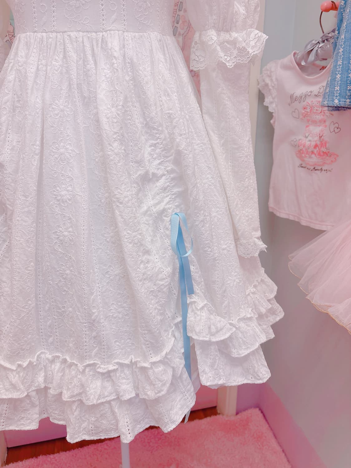 Cherie Rose 빈티지 리본 자수 레이스 원피스 상품이미지3