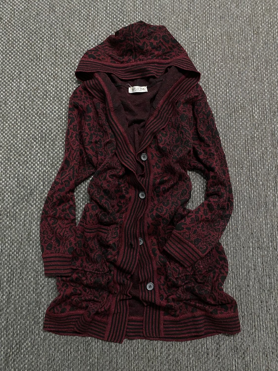 Burgundy Leopard Long Cardigan 상품이미지5
