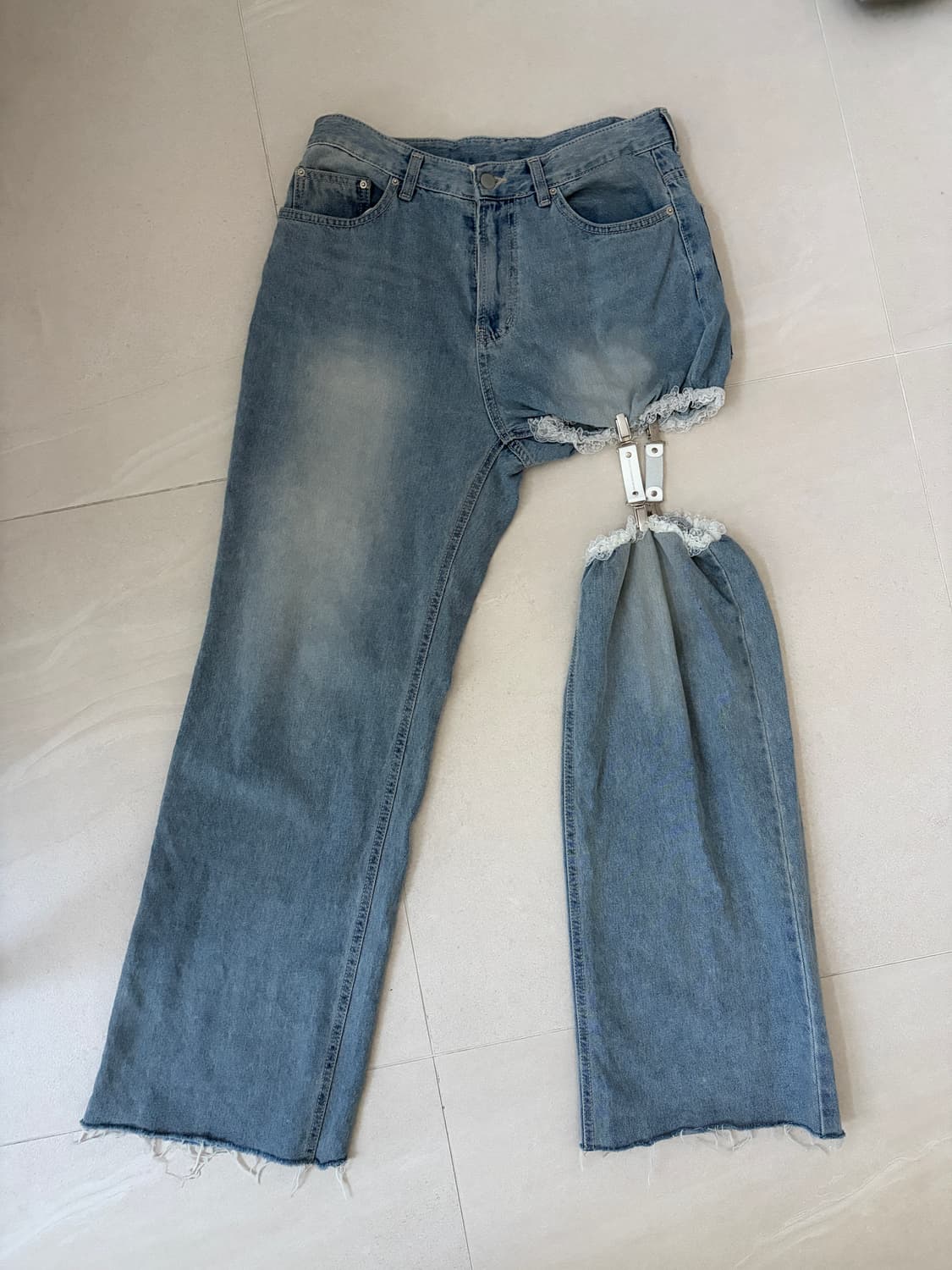 더미스테리어스호텔 가터 데님팬츠 상품이미지1