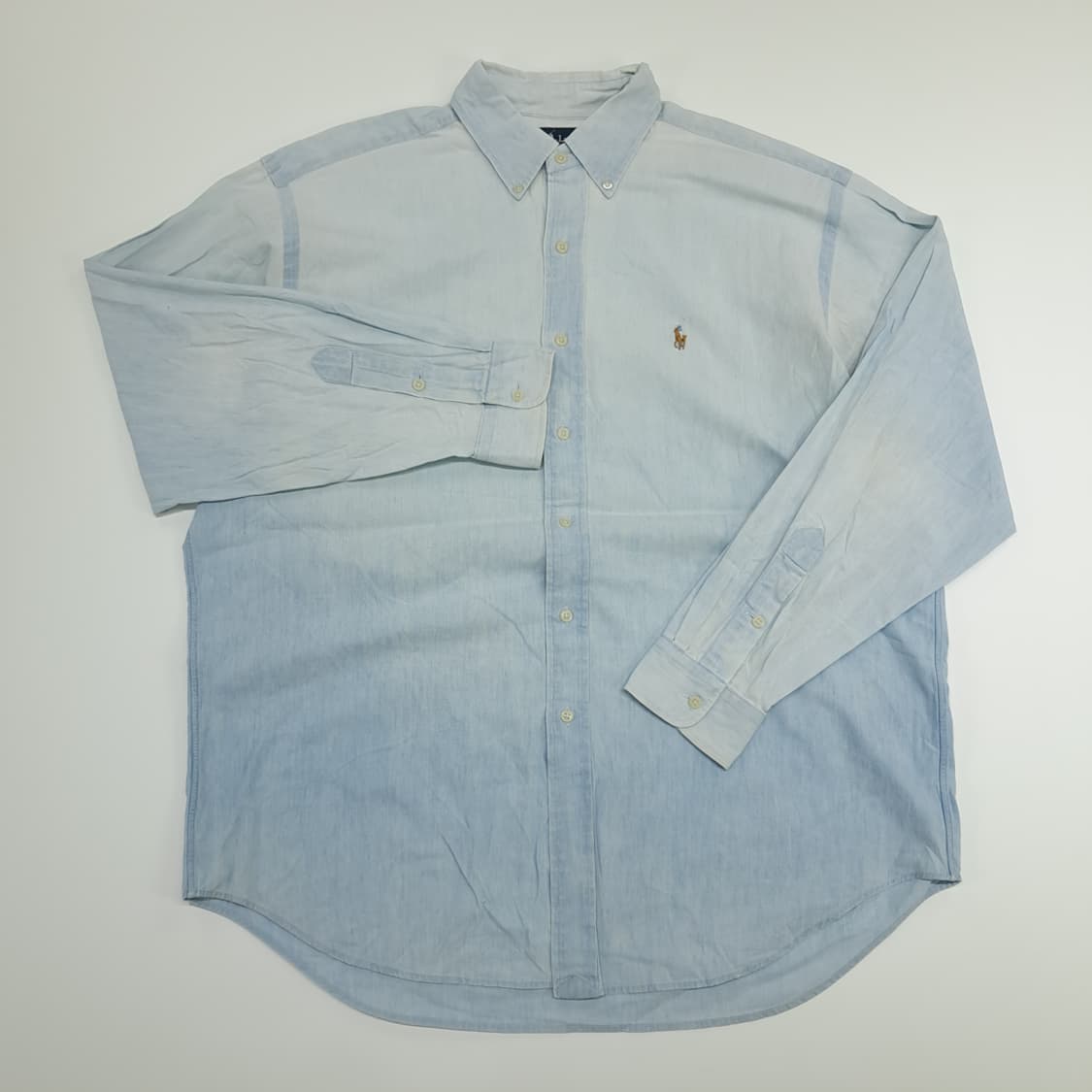 CN696 L 폴로 랄프로렌 워시드 샴브레이 긴팔 셔츠 남방 상품이미지2