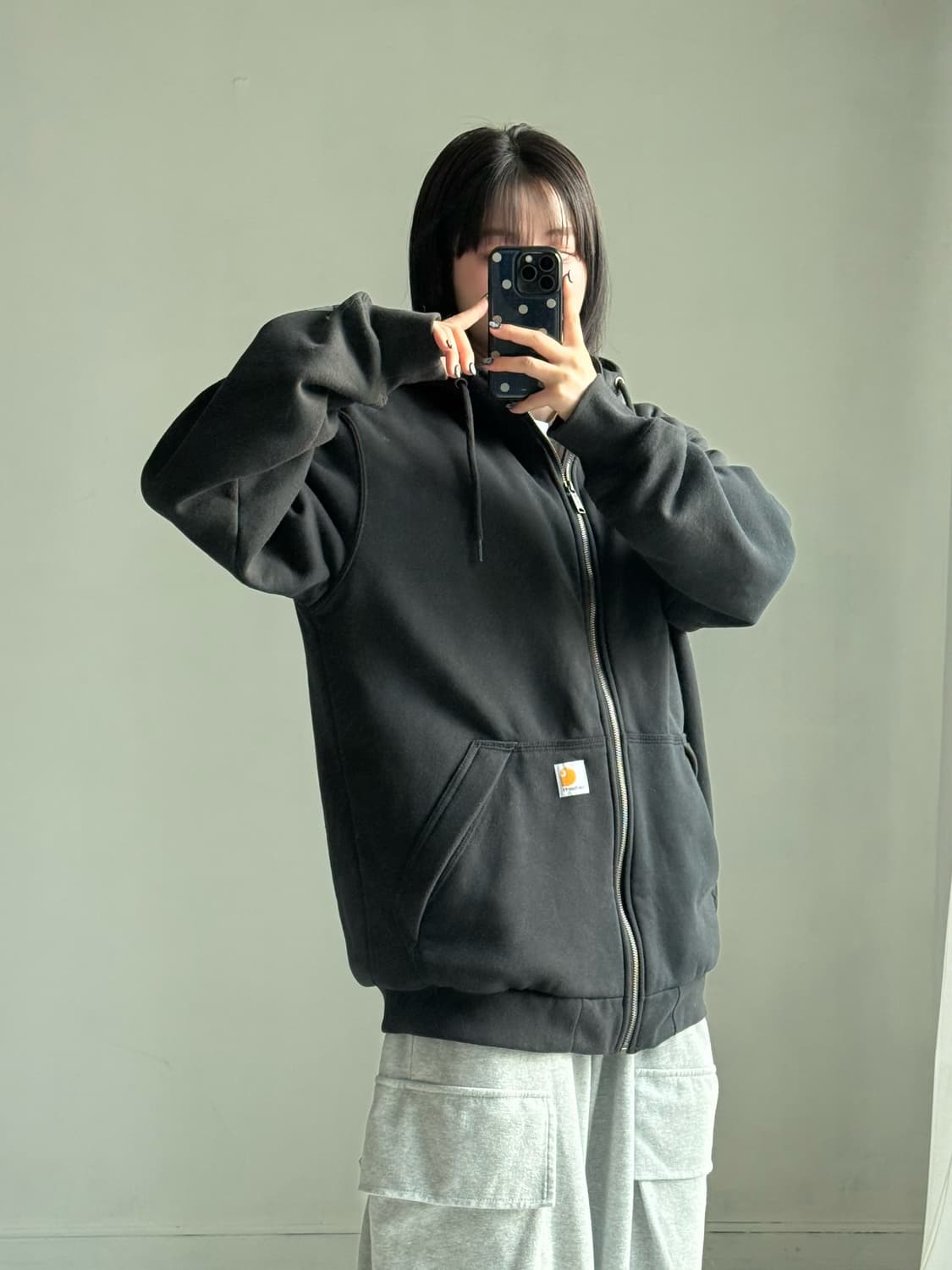 칼하트 블랙 후드집업 상품이미지3