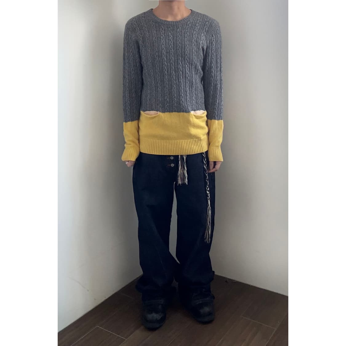 Cashyage Two-tone Sweater 상품이미지1