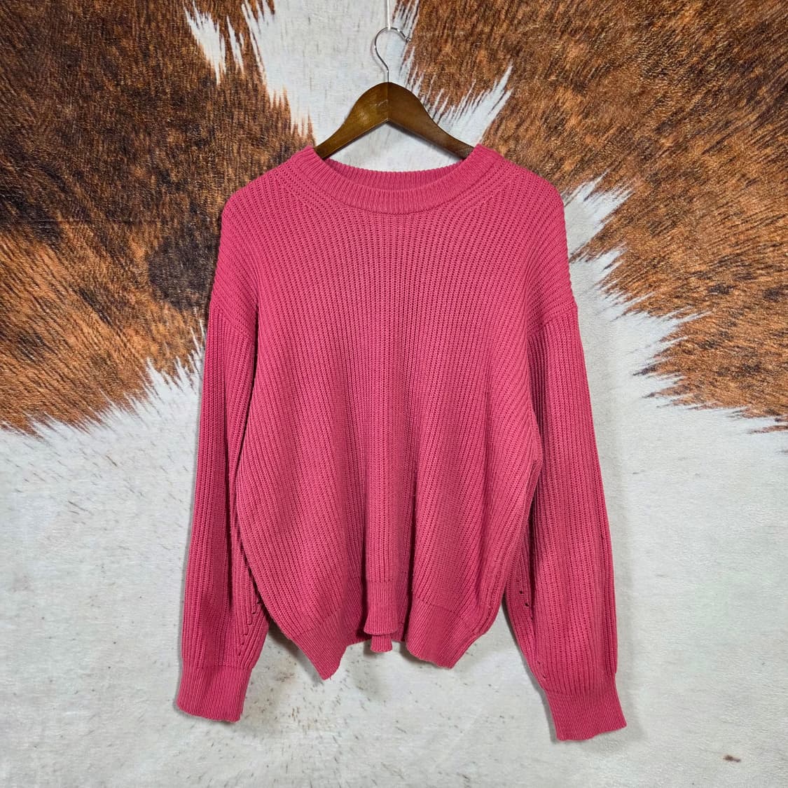 빈티지 핫핑크 오버핏 니트 상품이미지1
