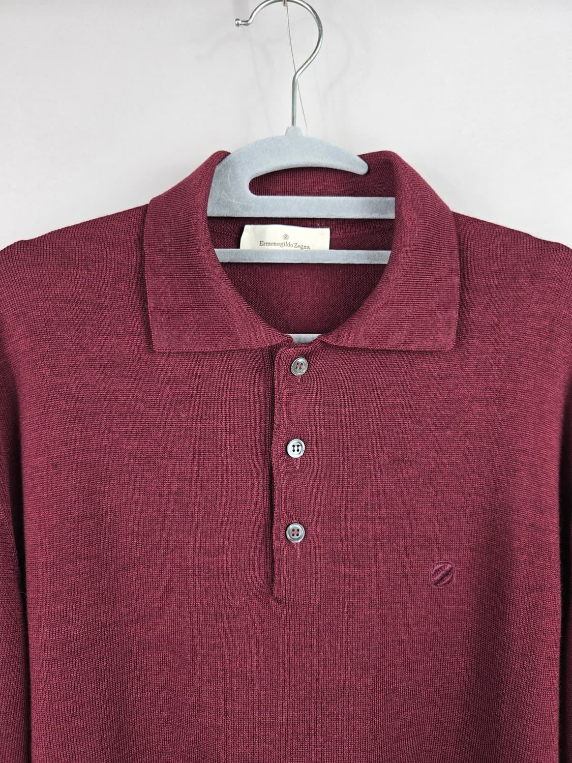 [무료배송]에르메네질도 제냐 50 남성 울100 카라 긴팔 니트 니트티 상품이미지2