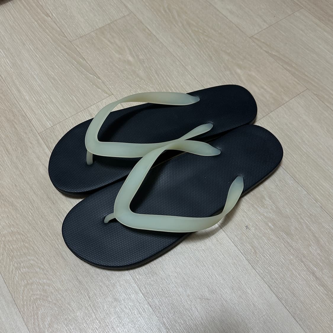 XL(260-280) 새상품 무인양품 무지 쪼리 슬리퍼 플립플랍 블랙 상품이미지1