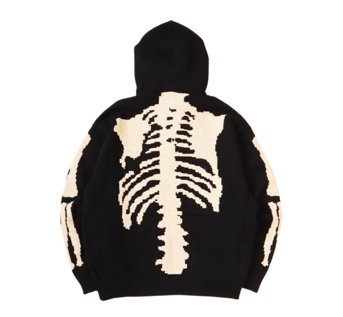 3) 캐피탈 5G 울 본 후드 니트 스웨터 블랙 상품이미지1