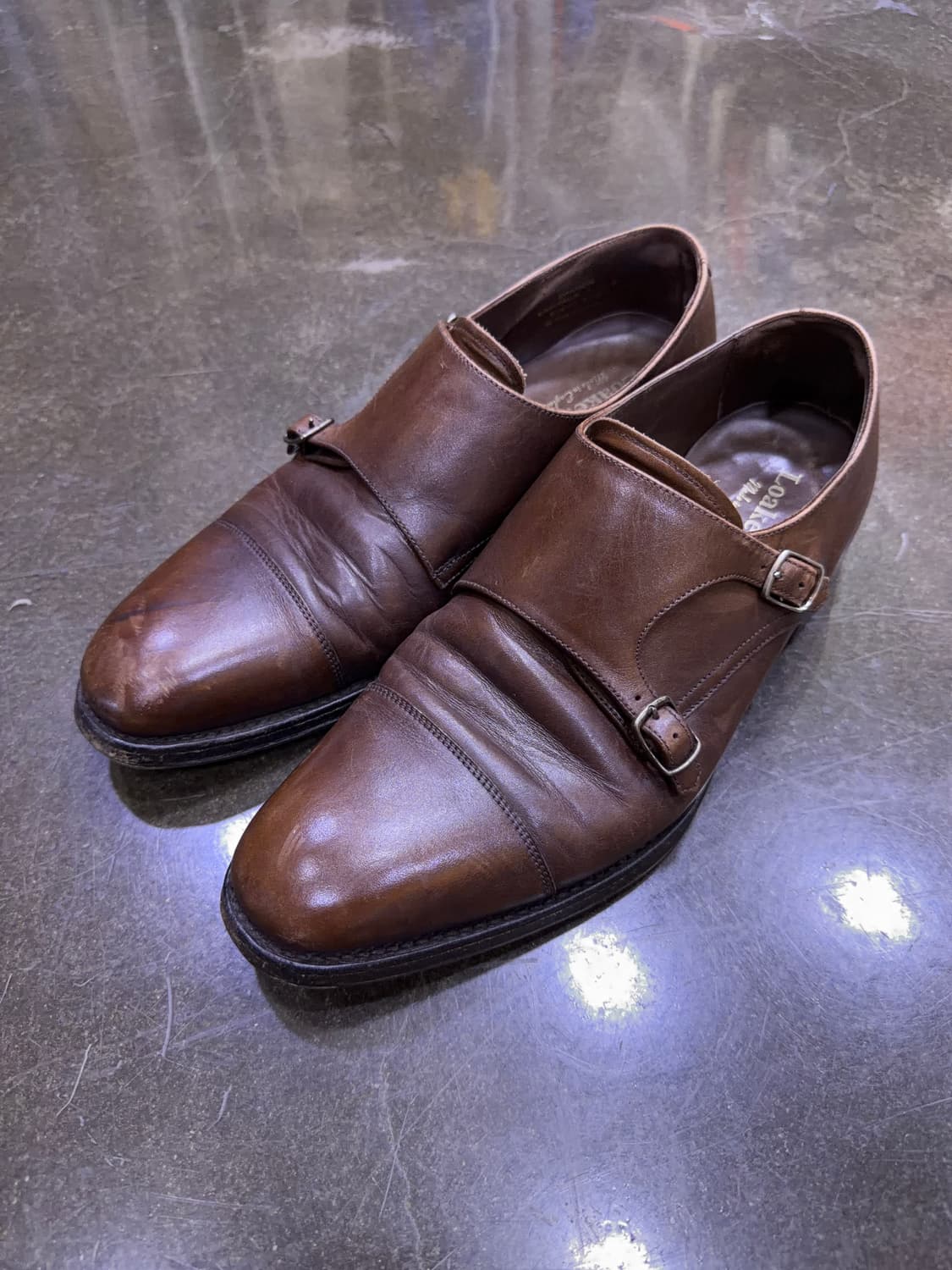 로크 더블 몽크 스트랩 구두 슈즈 브라운 280 상품이미지1