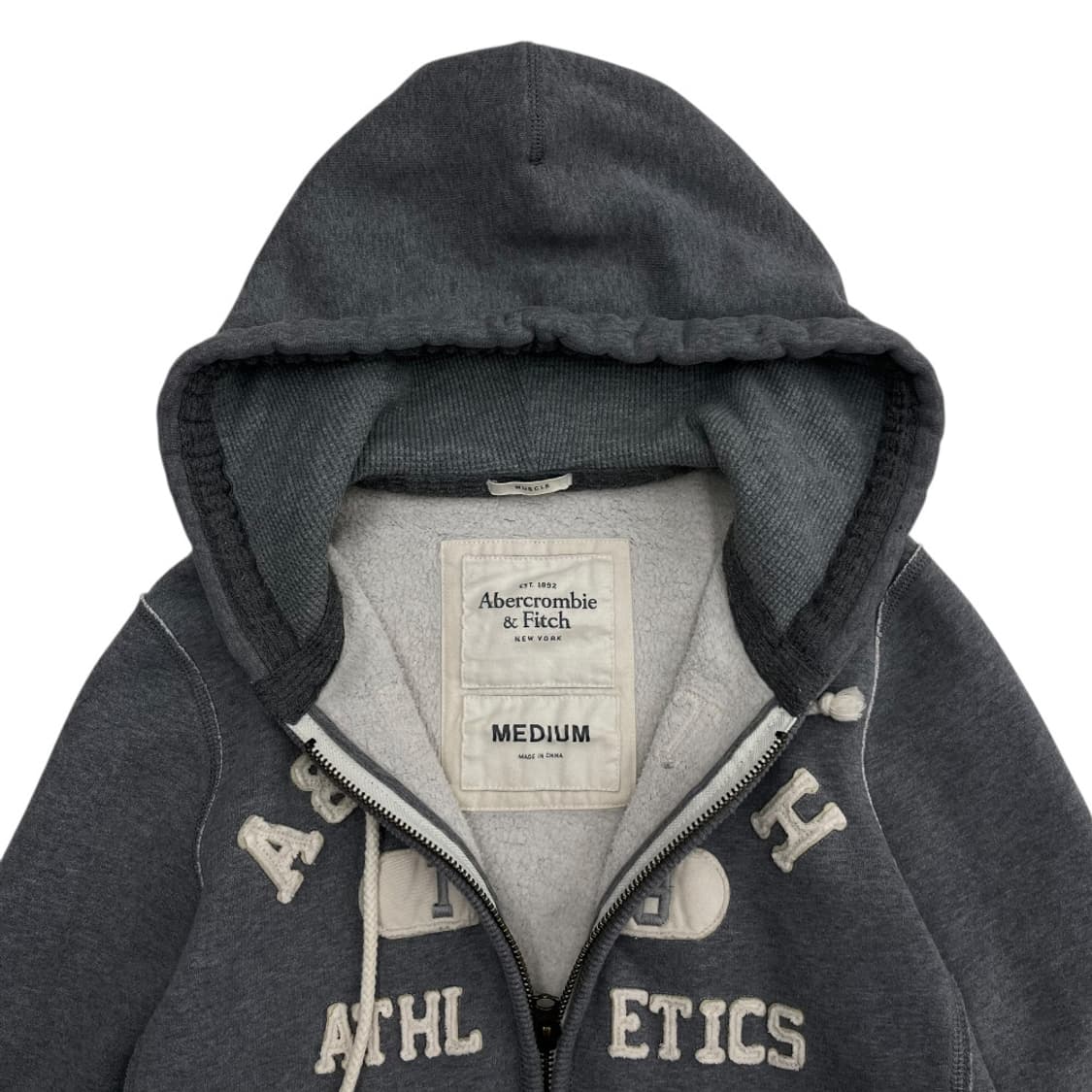 아베크롬비 패치로고 그레이 후드집업 M 상품이미지5