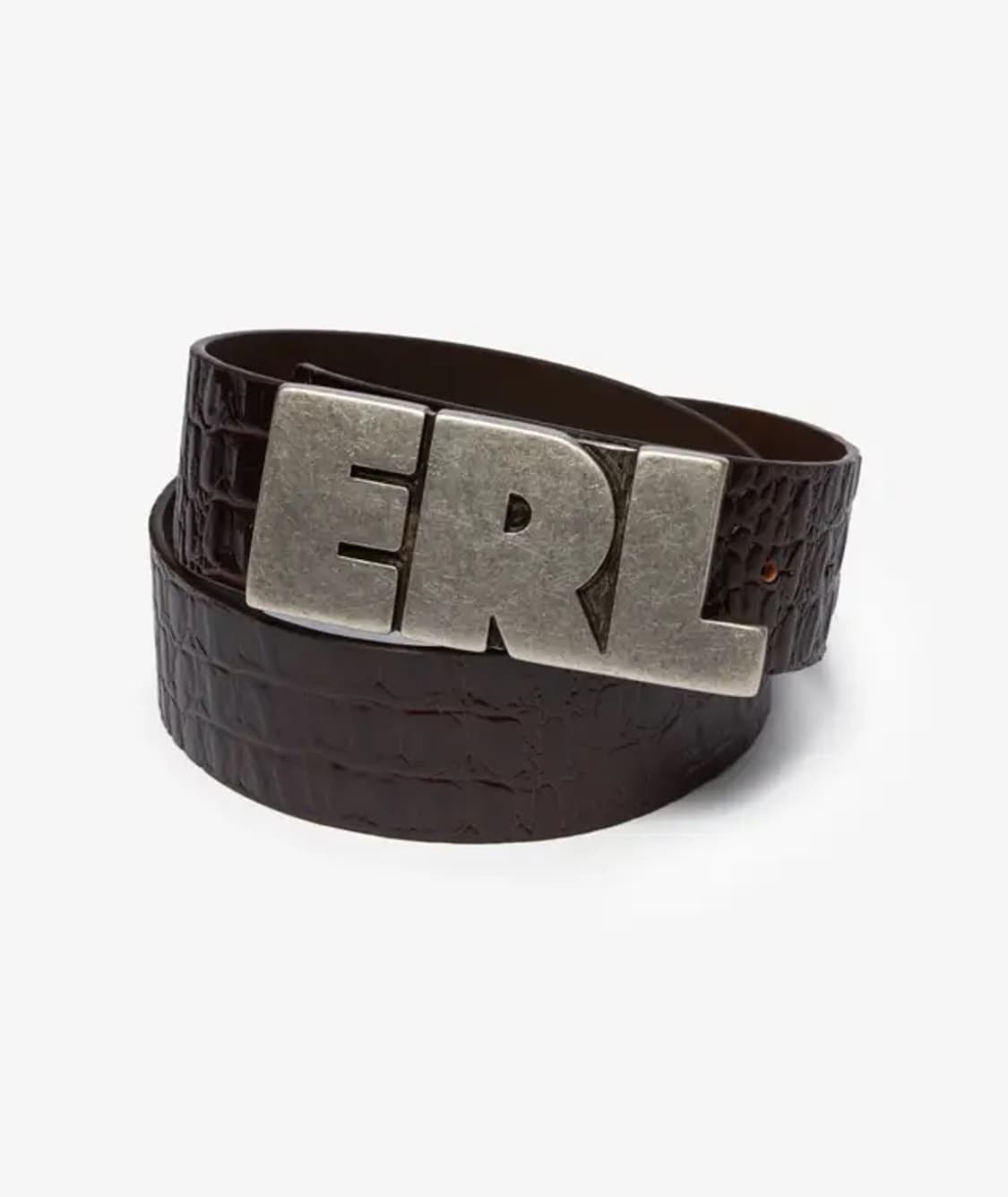 [OS] ERL Logo Croco Belt _ Dark Brown 상품이미지1