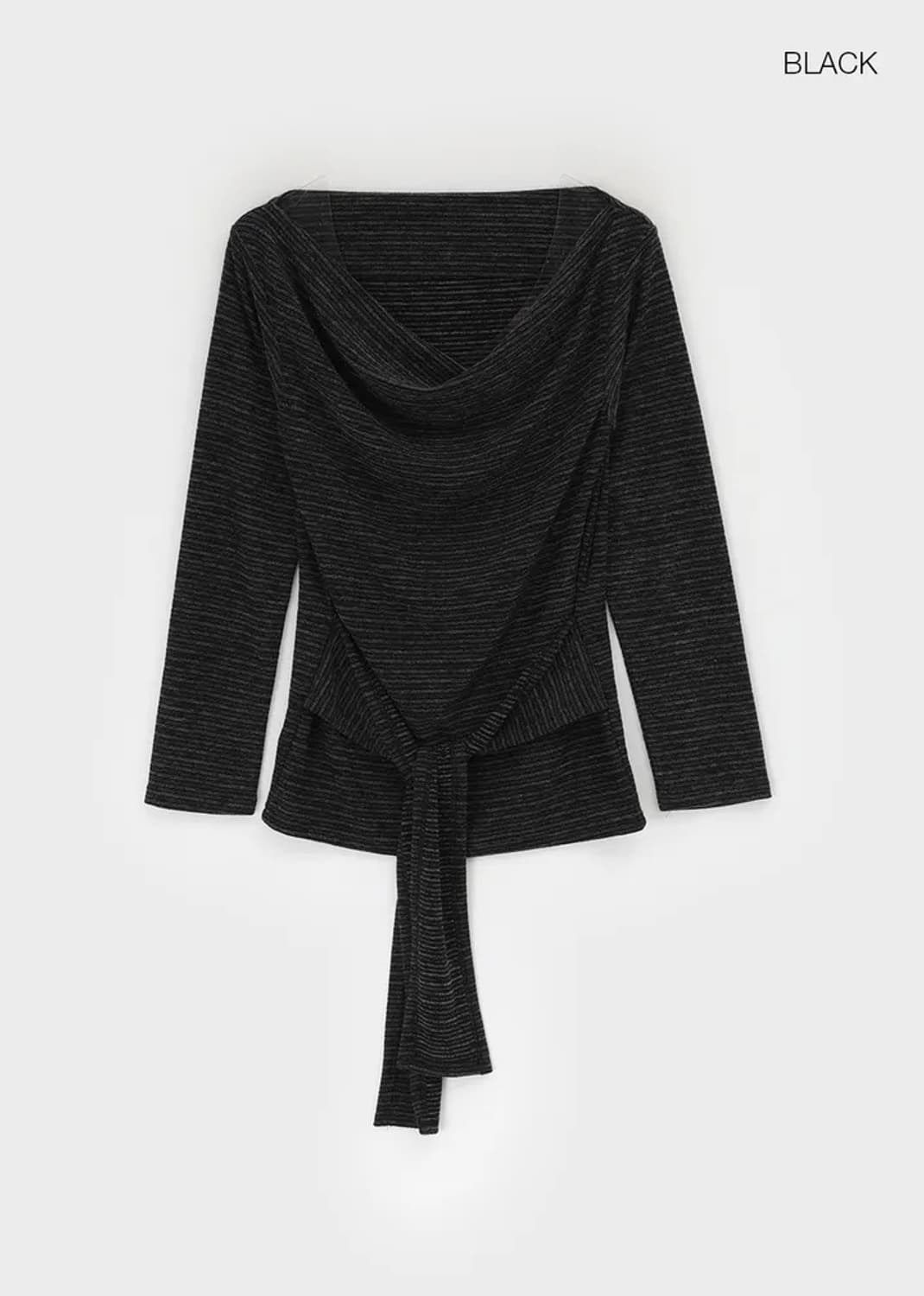 블랙업 스트라이프 오프숄더 롱슬리브 상품이미지5