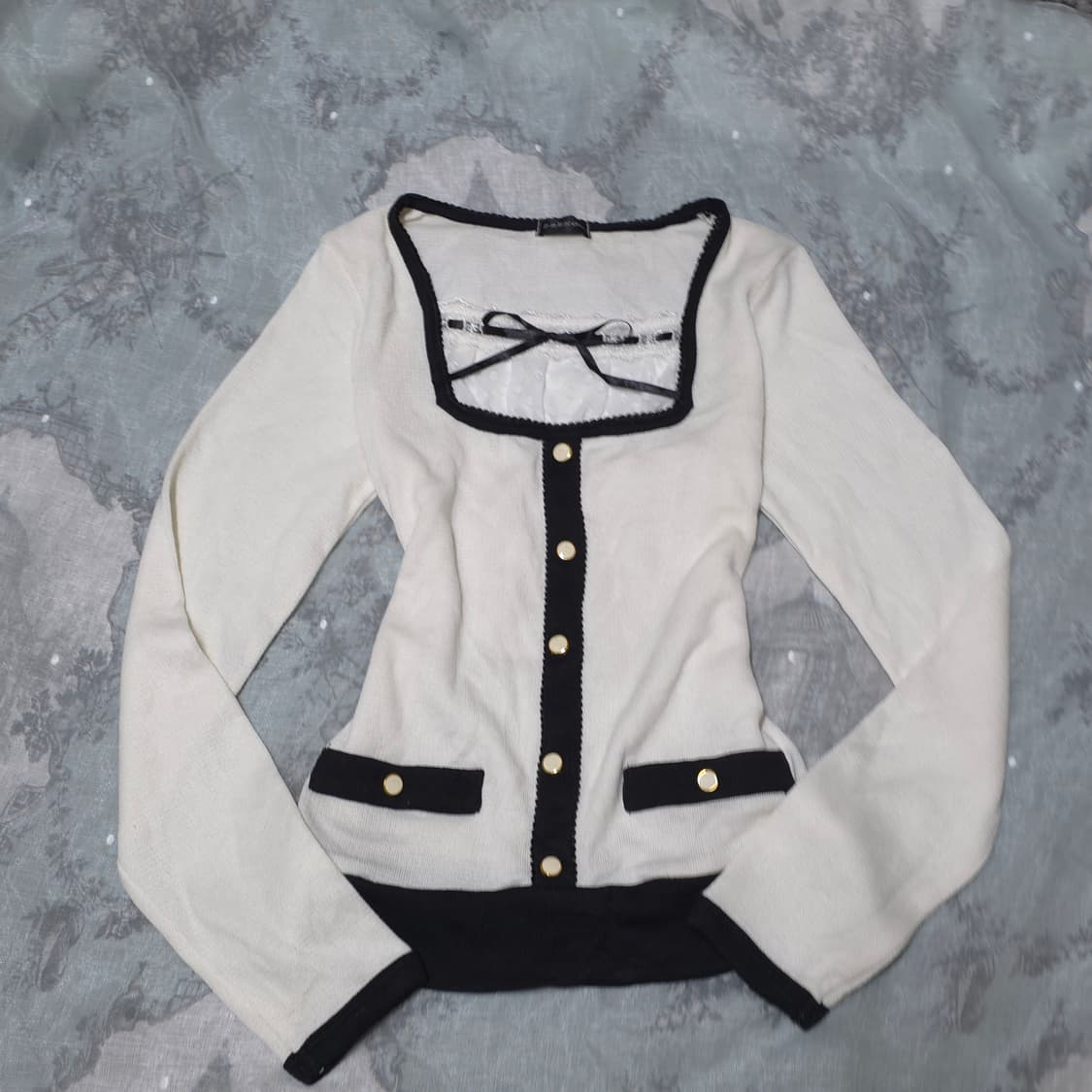 빈티지 공겜여주 달천 리본 로걀탑 갸루일브리즈리사 상품이미지2