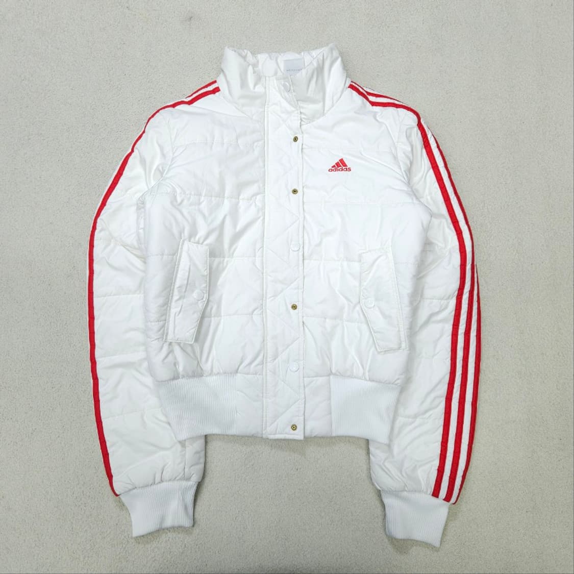 아디다스 삼선 화이트 숏 패딩 점퍼 95 상품이미지1