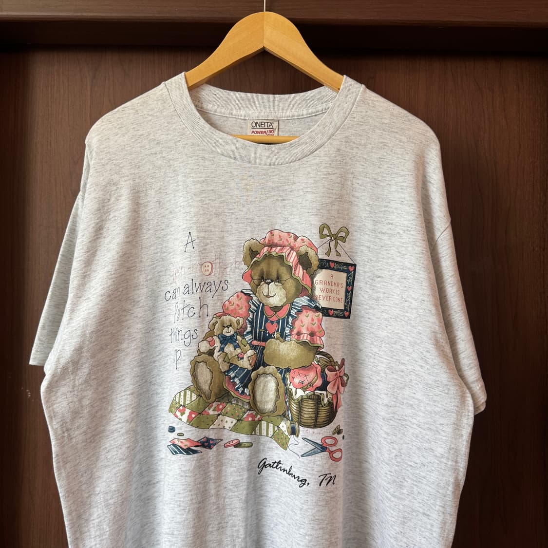 90S 오네이타 곰돌이 빈티지반팔 XL 상품이미지2