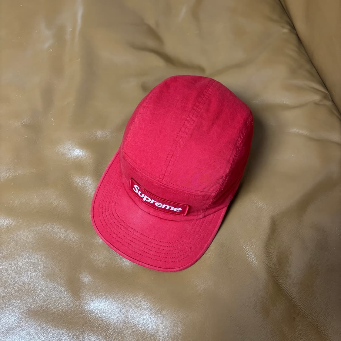 슈프림 캠프캡 모자 박스로고 워시드 레드 상품이미지5