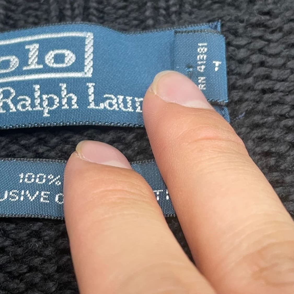 Polo  폴로 랄프로렌 자수 블랙 코튼 라운드 니트 상품이미지3