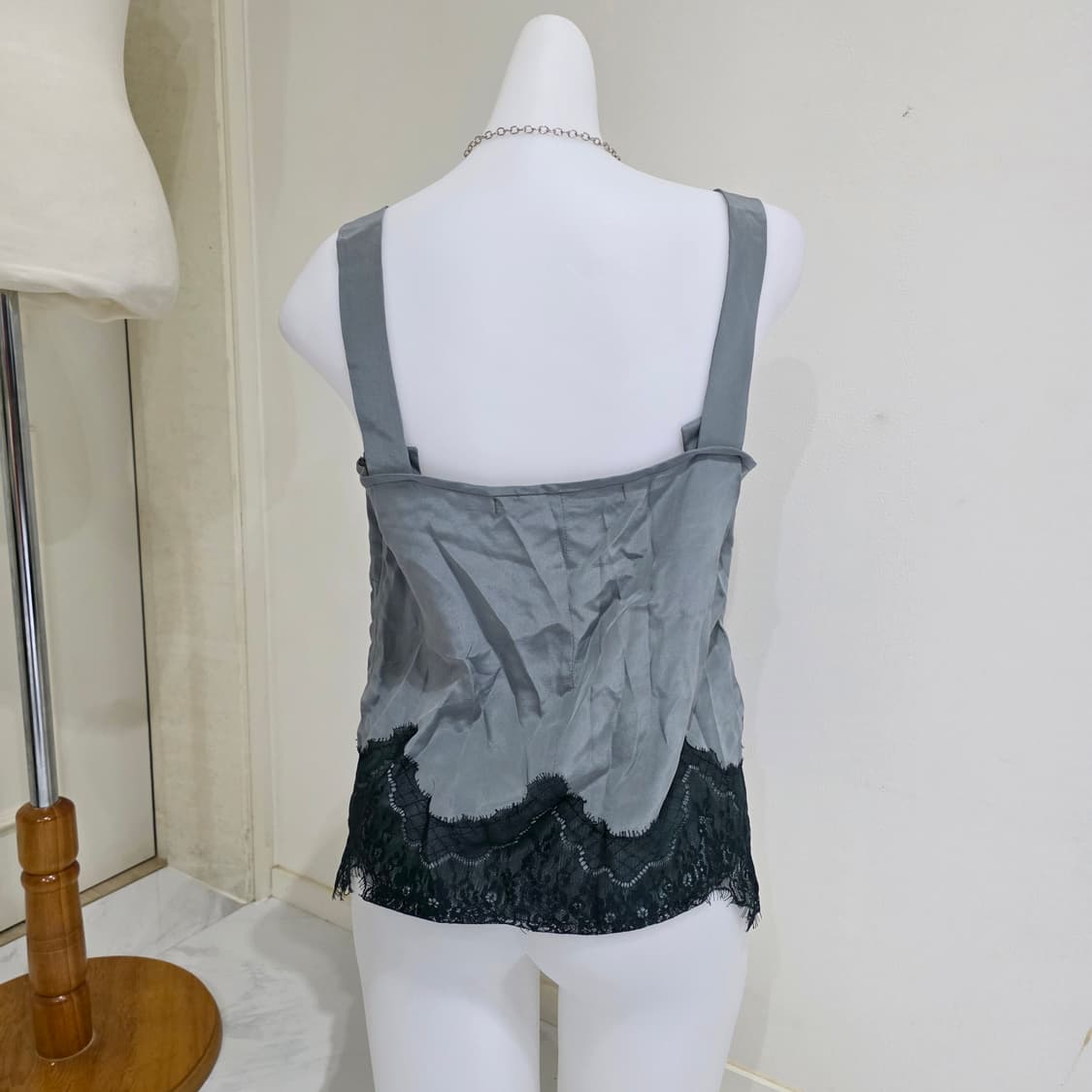 유럽빈티지)오네갸루st 새틴 레이스 스타 나나깔 로맨틱 랩슬리브리스 상품이미지5