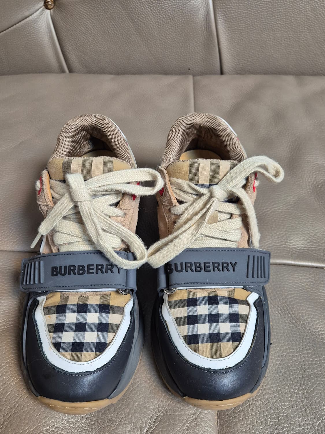 버버리 체크 벨크로 스니커즈 여자 235 상품이미지3