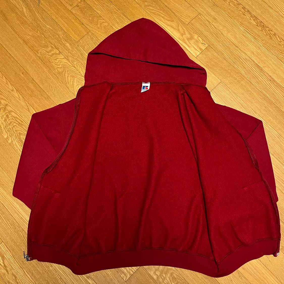 [XL] 90s 빈티지 러셀 후드집업 체리 레드 상품이미지2