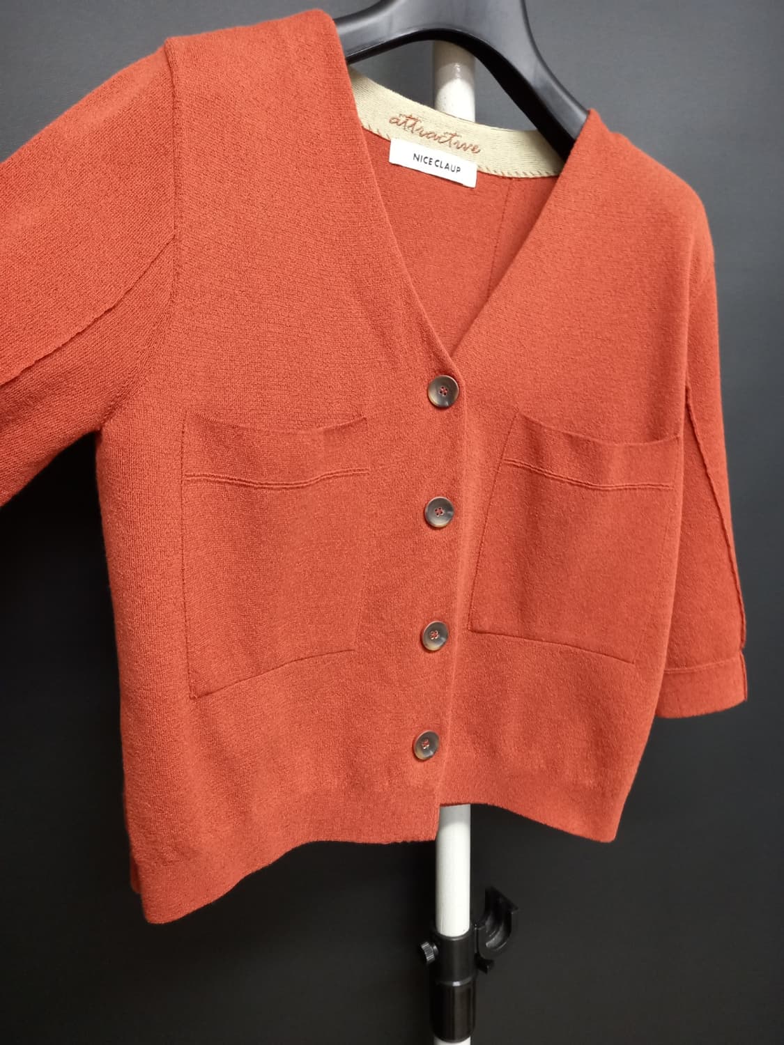 새 나이스클랍 춘하 숏 니트 가디건 F 33-66 상품이미지5