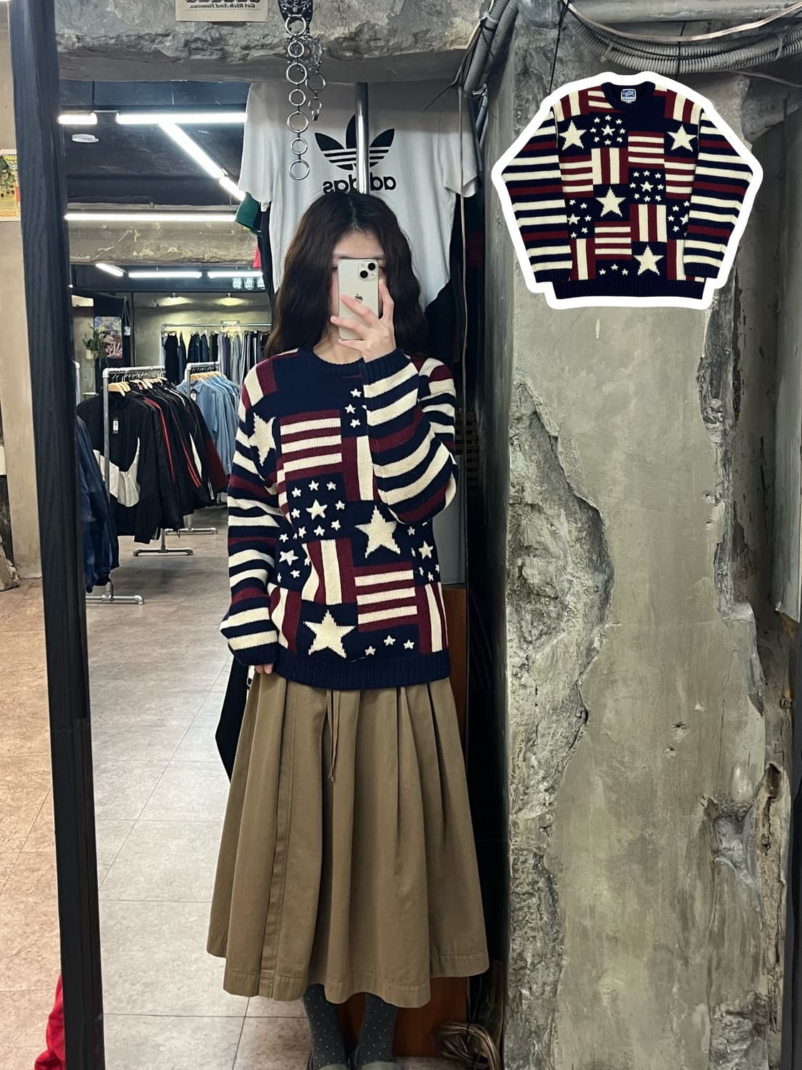 이스트보이 성조기 울 니트 M #csz2458 상품이미지1