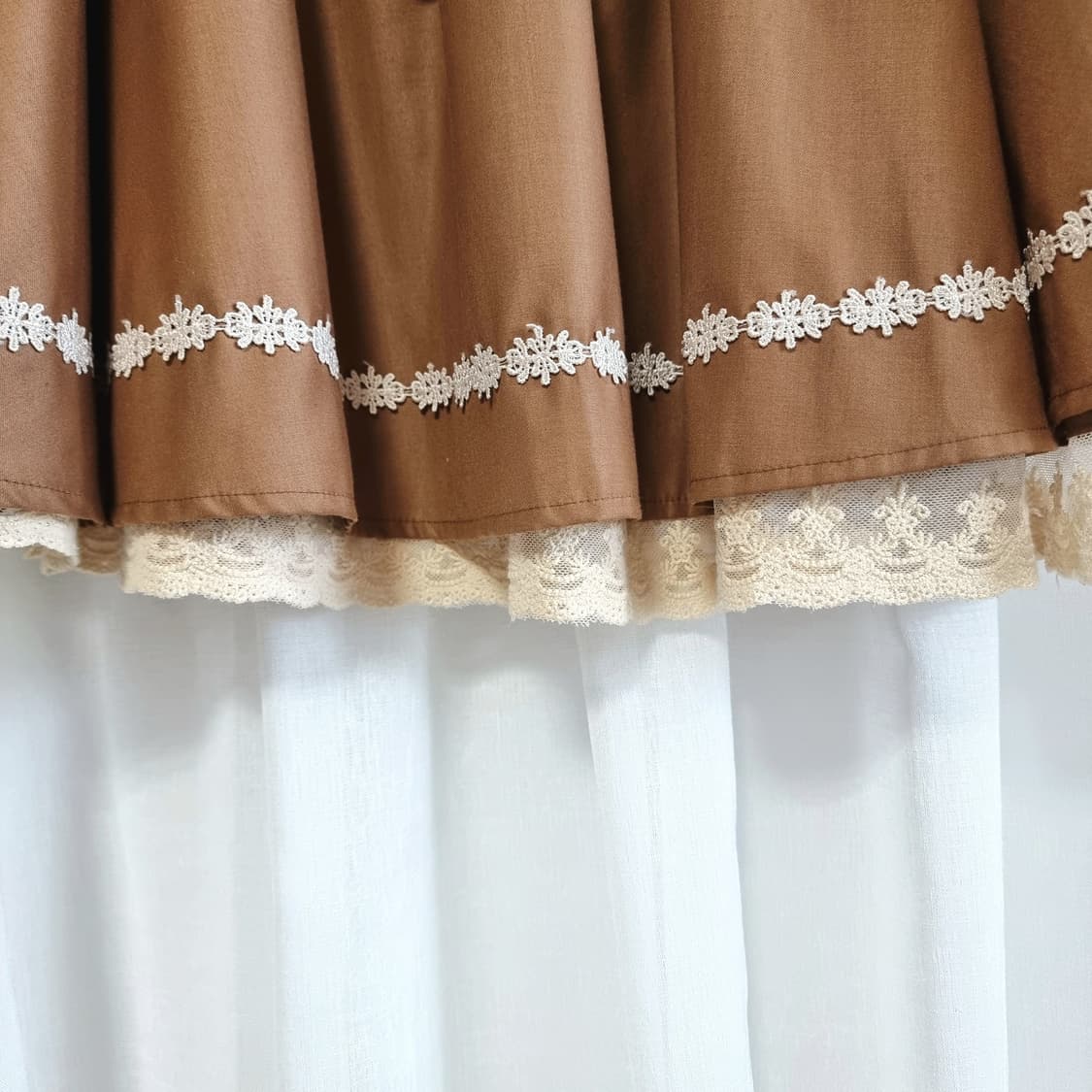 ARROW 애로우 코르셋 레이스 밴딩스커트 밀크초코 (M) 미시착새상품 상품이미지3