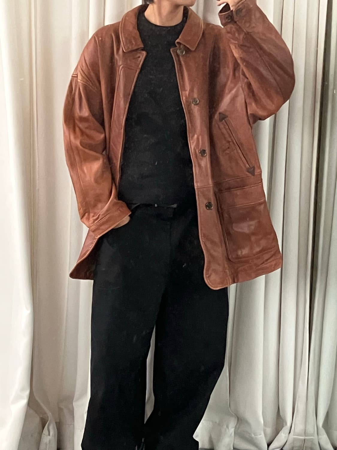 인터메조 양가죽 하프 코트 상품이미지8