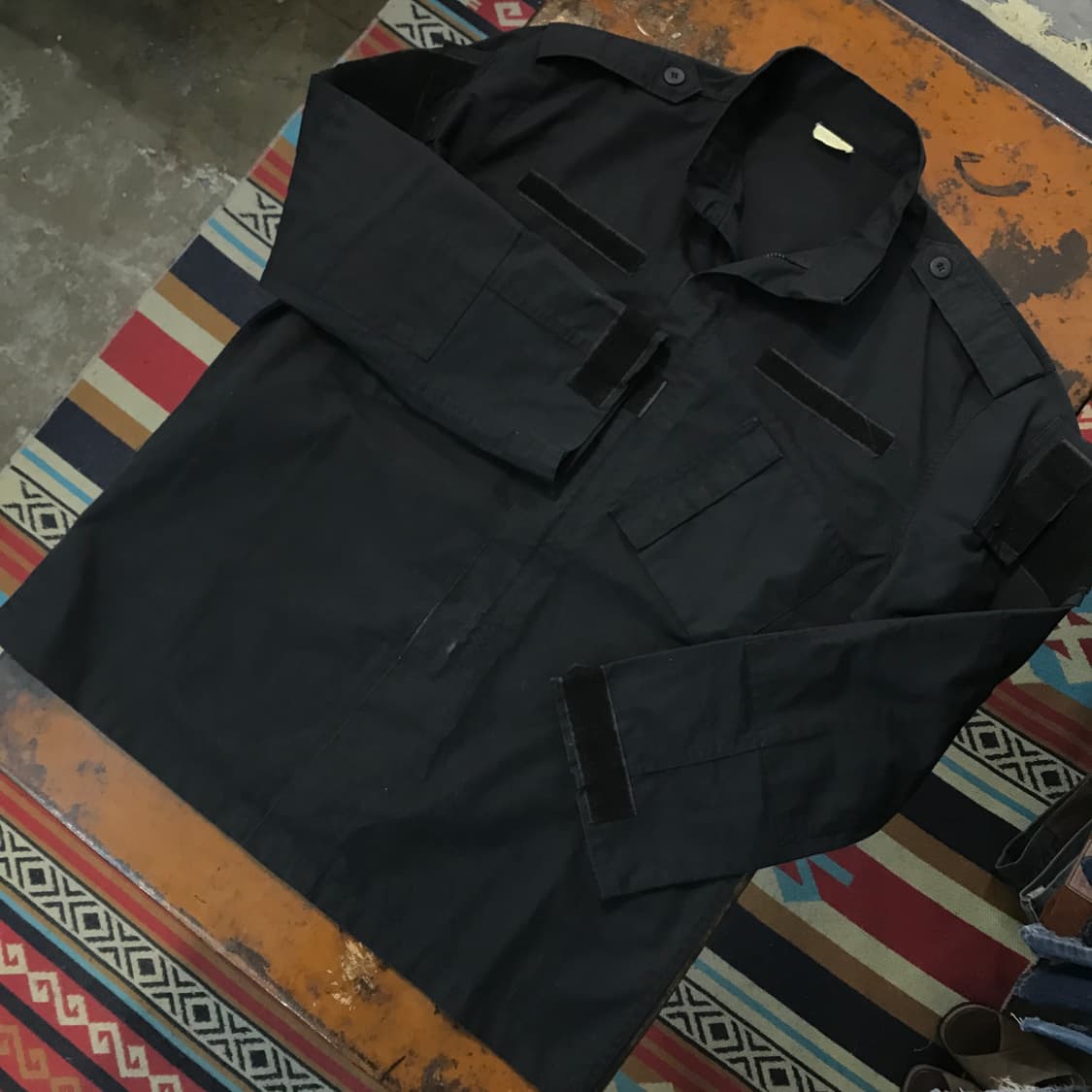  밀리터리 빈티지 블랙 립스탑 투웨이 집업 자켓 남성 110 115  상품이미지2