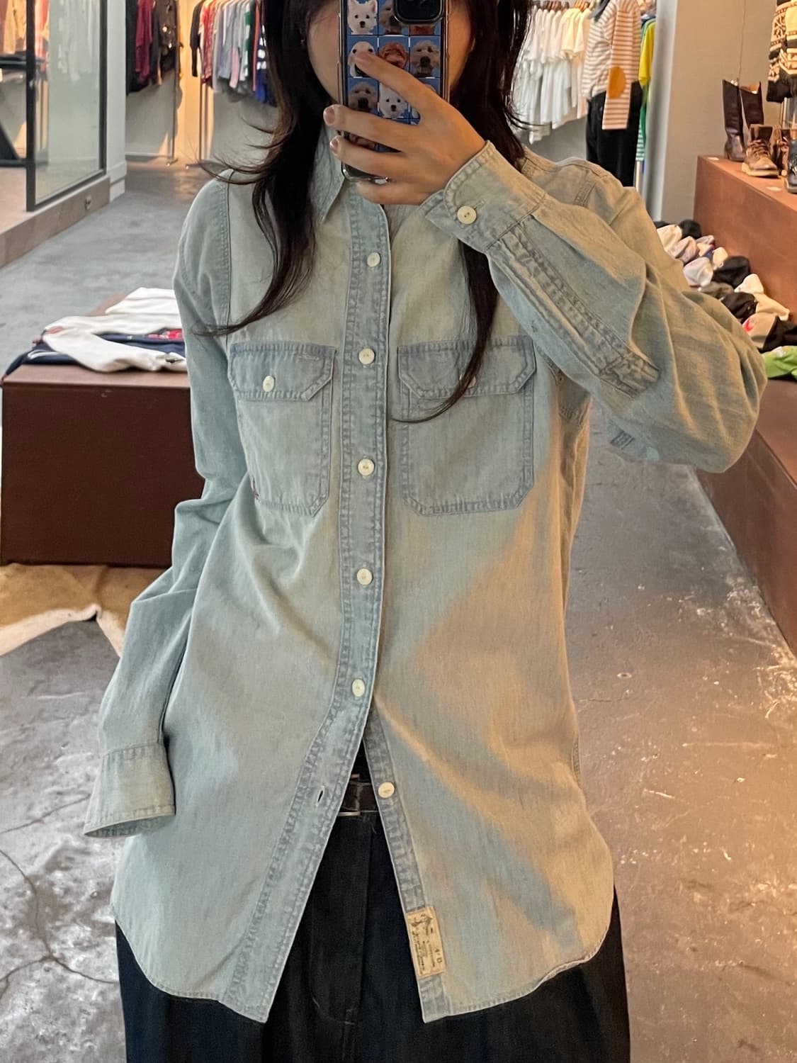 폴로 랄프로렌 샴브레이 데님 셔츠 H111 상품이미지1