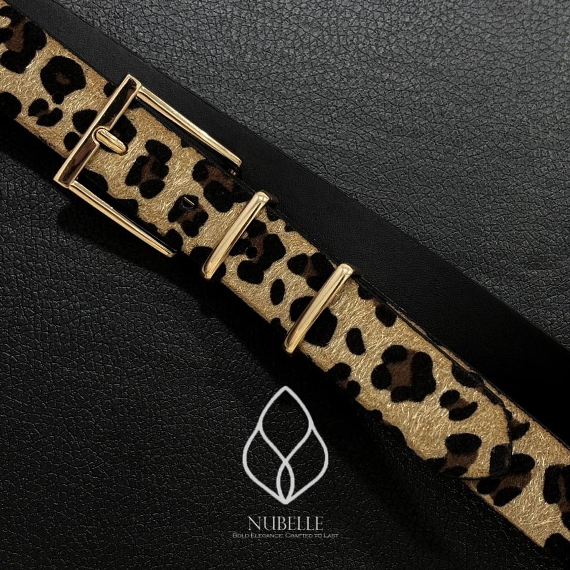 🌗 Leopard hair belt / 호피 레오파드 골드바 벨트 상품이미지5