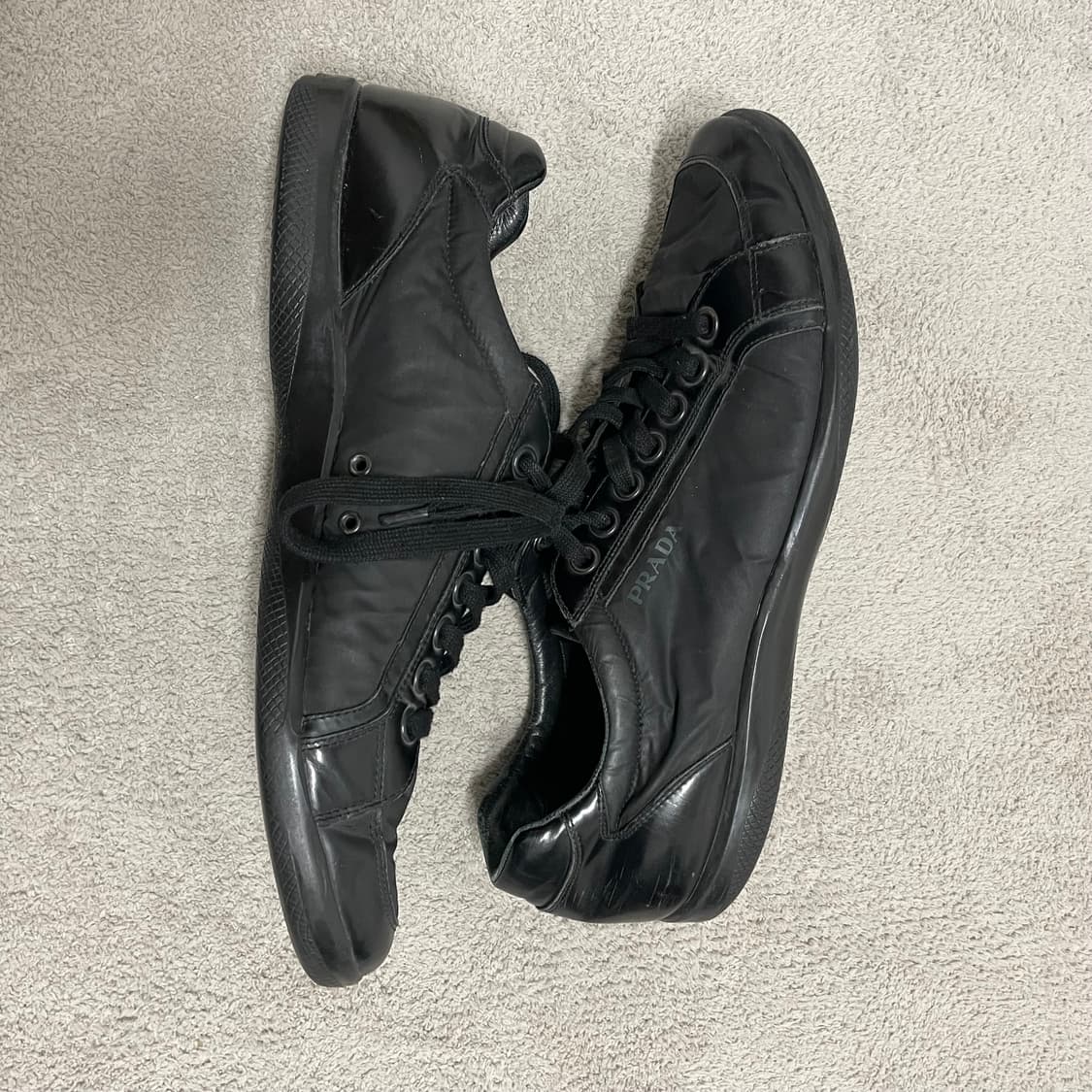 290) 프라다 스포츠 레더 나일론 로고 트레이너 스니커즈 상품이미지6