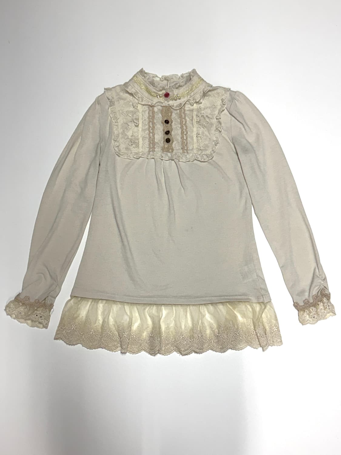 axes femme 화이트 로즈 레이스 목폴라 상품이미지1