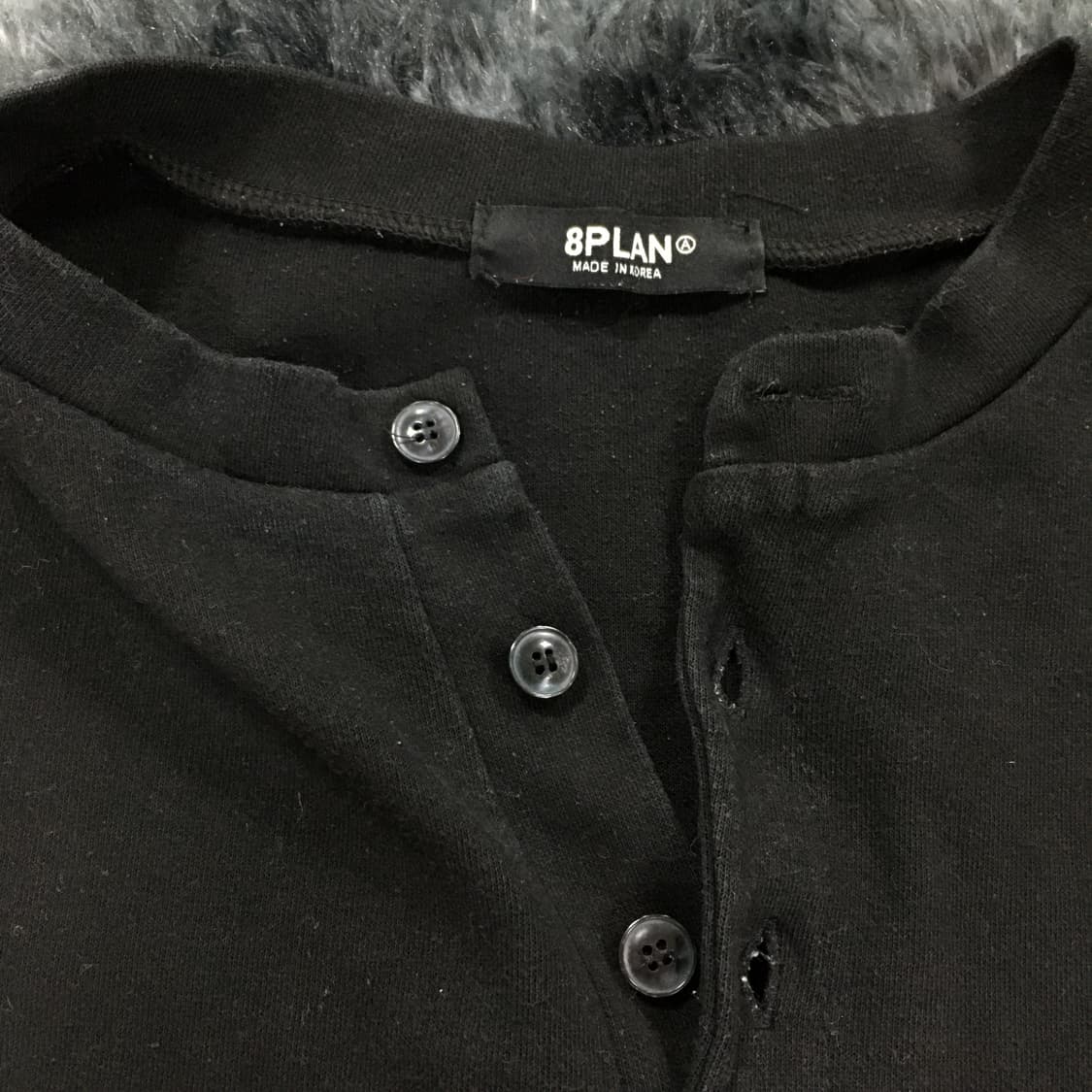 투티/0154 8plan 헨리넥 긴팔 블랙 맨투맨 상품이미지2