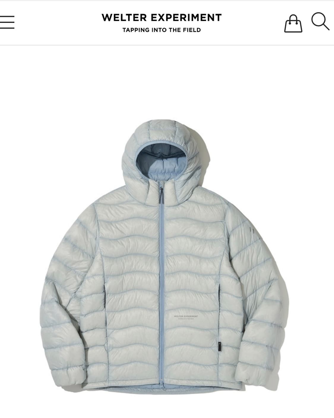 웰터 익스페리먼트 경량패딩 라이트 그레이 상품이미지1
