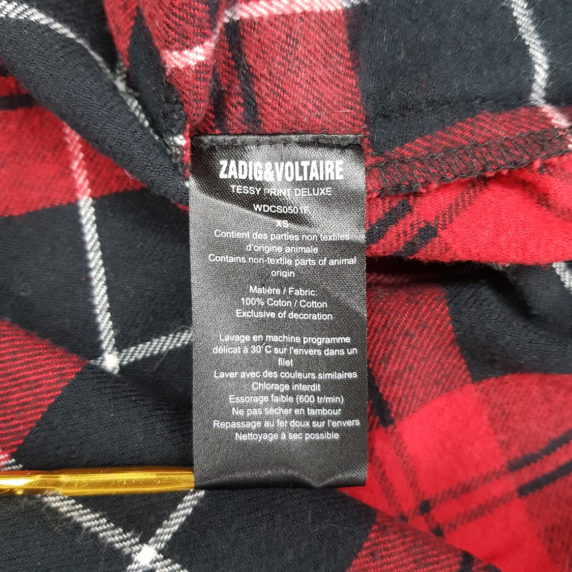 쟈딕앤볼테르 타단체크 셔츠 xs사이즈 상품이미지7